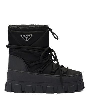 Prada Women's Nylon Gabardine Apres-ski Boots Black